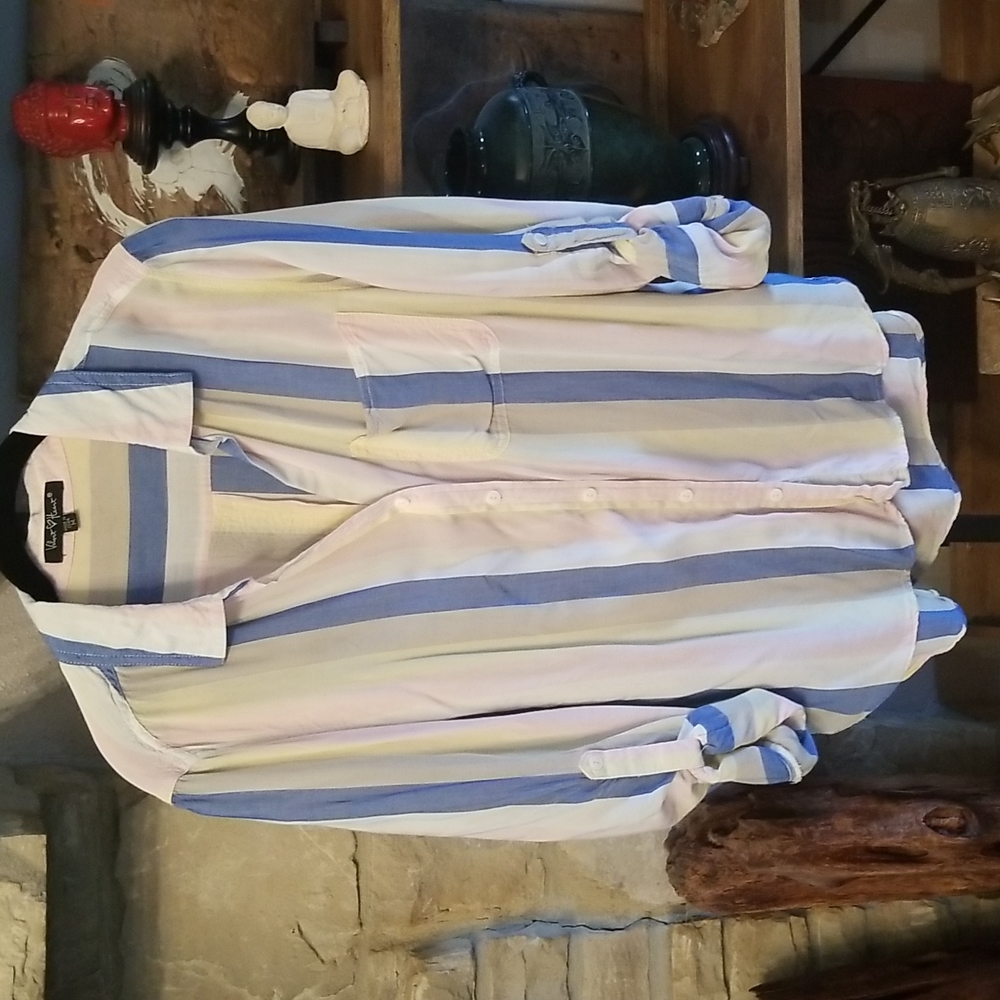 Velvet&Heart Striped Button Up Shirt Size Medium